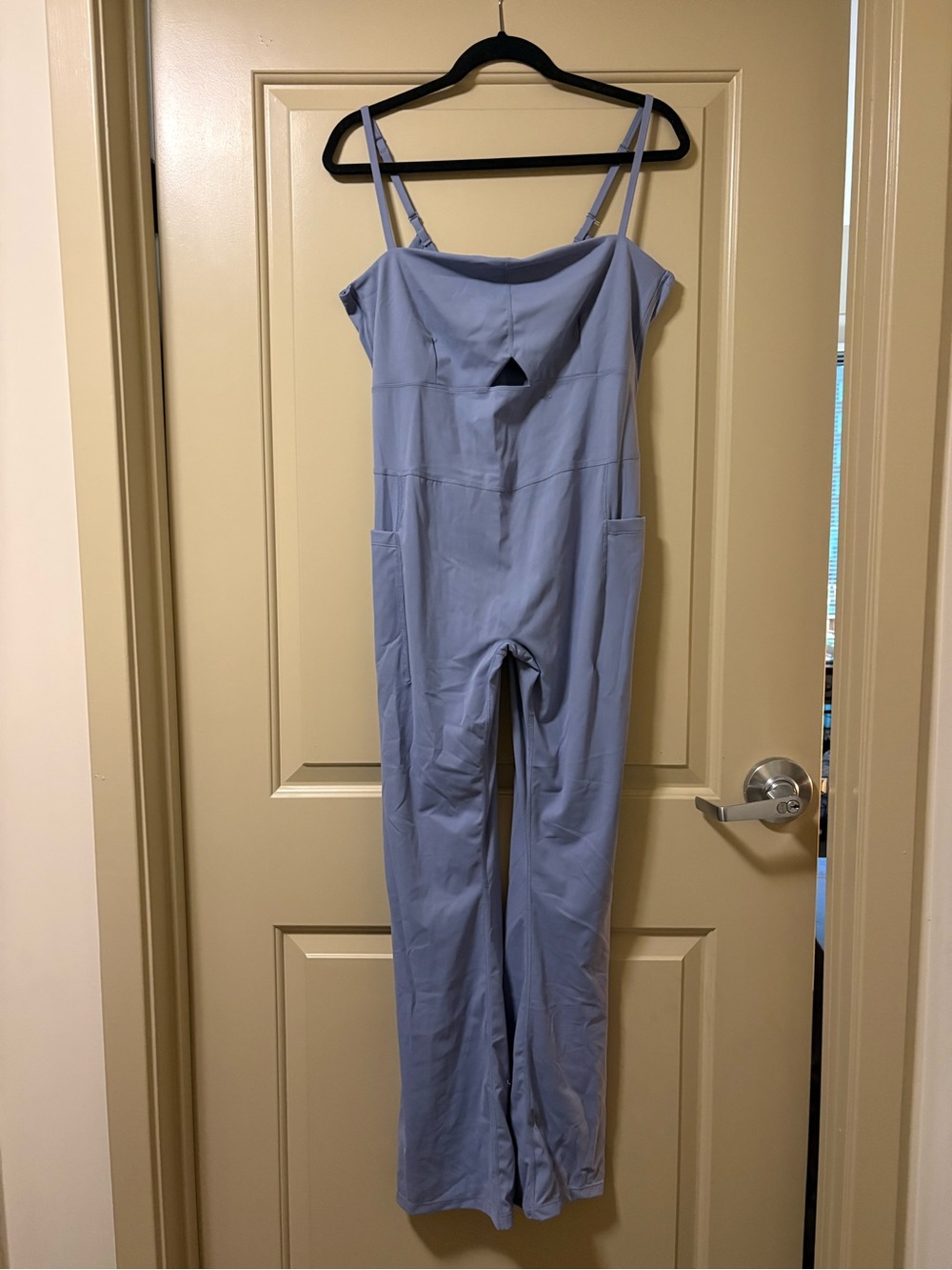 Blogilates Peekaboo Flare Active Jumpsuit Steel Blue Sz XL
